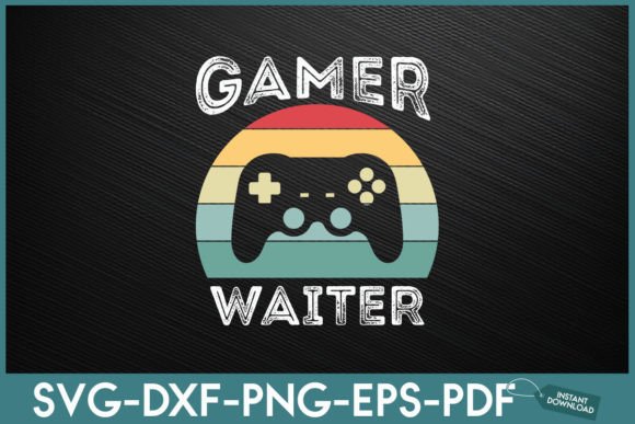 Gamer Waiter: Vintage 60s 70s Gaming SVG Design