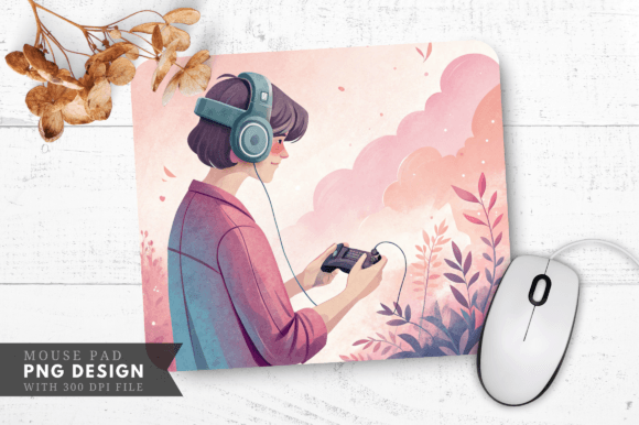 Gaming in VR with Style Mouse Pad PNG