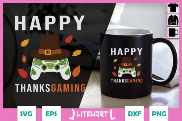 Happy Thanks-gaming Funny Gamer SVG as a Seasonal Hybrid Design Tool