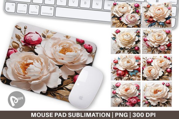 Mouse Pad 3D Peony Flower: Desk Art That Works