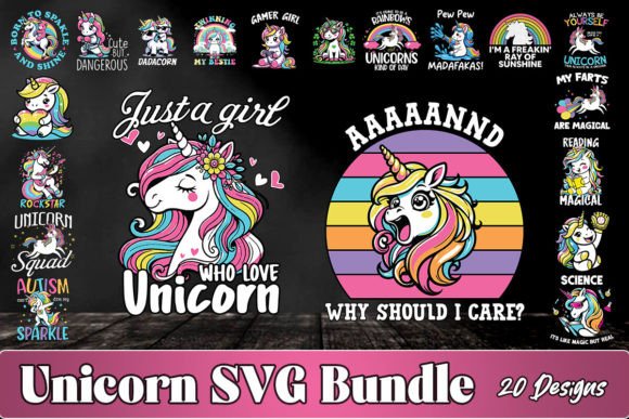 Unicorn SVG Bundle: Whimsical Typography & Design Assets